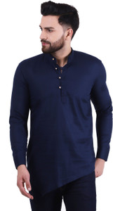 F2M Men Solid Asymmetric Kurta
