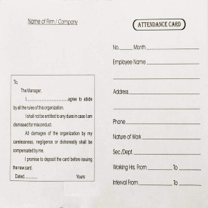 clipper FIRST CLICK Attendance Card Cum Wages Slip Set of 100 PCS Carbonless Cash Register Paper