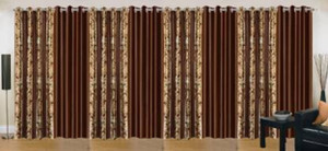 kiara Creations 214 cm (7 ft) Door Polyester Semi Transparent Curtain (Pack Of 8)