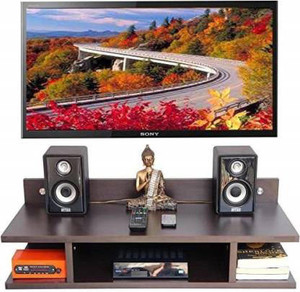 ANTIQUE MART TV Setup Box & Remote Stand Wooden Wall Shelf वुडेन वॉल शेल्फ