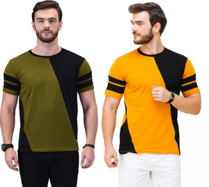 Wrath Colorblock Men Round Neck Multicolor T-Shirt