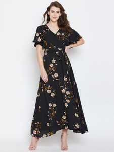Berrylush Women Maxi Black Full Length Dress