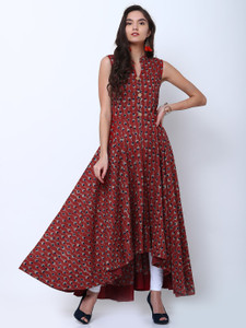 Vishudh Women Printed High Low Kurta