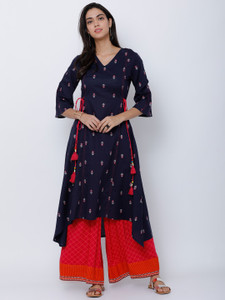 Vishudh Women Printed High Low Kurta