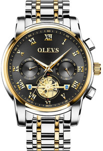 OLEVS multifunctional chrono tourbillion dual strap black Analog Watch  - For Men