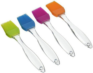 BuyerHub Set of 4 Kitchen Silicon Flat Pastry Brush Silicon Oil Cooking Brush for Grilling,and BBQ Plastic Flat Pastry Brush