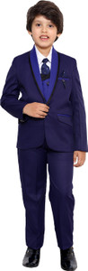 Fourfolds 5 Piece Coat Suit Solid Boys Suit
