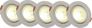 D'Mak LED Ceiling COB Spot Light - 9 Watt - Round - Warm White (Pack Of 05) | 9w cob Light || led Lights for Decoration | Recessed Ceiling Light Ceiling Lamp