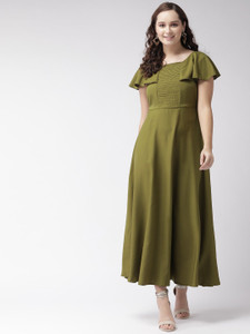 U&F Women Maxi Green Full Length Dress