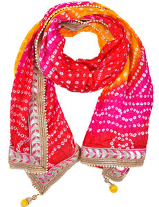 pk हब महिलाओं के लिए आर्ट सिल्क एम्ब्रॉइडरेड दुपट्टा