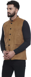 JIHUZUR Sleeveless Solid Men Jacket