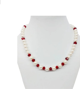royal enterprise 1 Layer Necklace Mother of Pearl Crystal Necklace