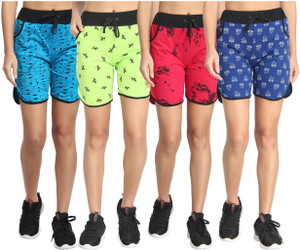 DIAZ Printed Women Multicolor Sports Shorts