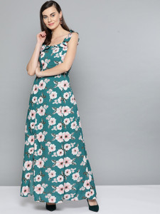 HARPA Women Maxi Green Full Length Dress