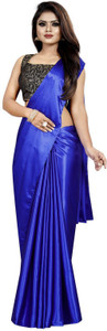 Amiga fashion Solid/Plain Bollywood Silk Blend Saree