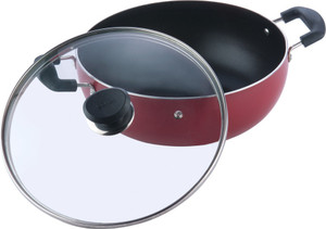 VINOD Zest Non-Stick Deep Kadai with Glass Lid कढ़ाही 26 cm ढक्कन के साथ