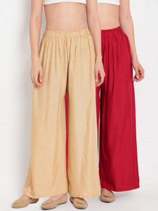TAG-7 Flared Women Maroon, Beige Trousers