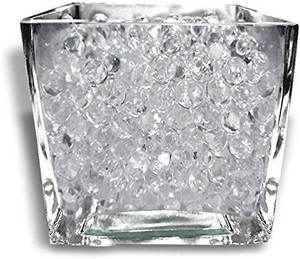 Keedoz Crystal Soil Water Beads White Transparent - 80 Grams Pack of 10000 Pieces (Approximately)