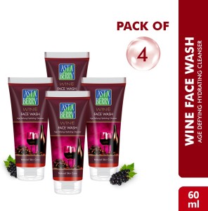 ASTABERRY Wine  60ml (Pack of 4) Anti Ageing Hydrating cleanser Face Wash