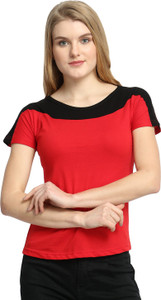 Viral Trend Solid Women Round Neck Red T-Shirt