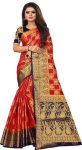 ZUUL Self Design Banarasi Pure Silk Saree