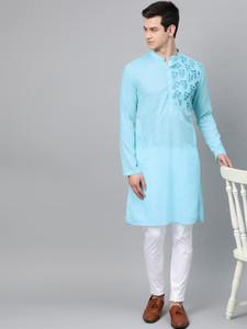 See Designs Men Embroidered Straight Kurta