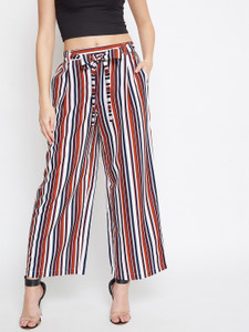 PURYS Flared Women Multicolor Trousers