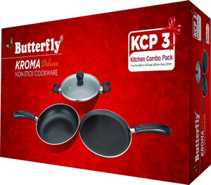 Butterfly Kroma KCP-3 Deluxe इंडक्शन बॉटम कुकवेयर सेट