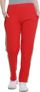 SHAUN Self Design Women Red Track Pants