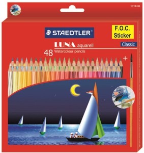 STAEDTLER 137 10 C48 Luna Water Colour Pencil .Standard Round Shaped Color Pencils