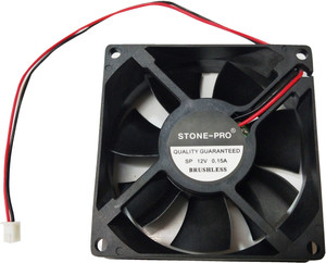 STONE-PRO 12V DC Fan 80X80X25MM Cabinet 3-Inch Square Cooling fan colore black Cooling Fan All in one Cooler