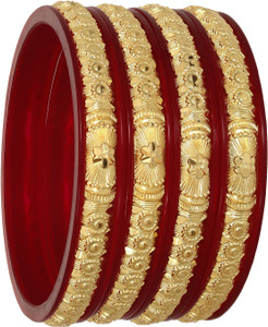 JOYERIA FASHIONS Plastic Gold-plated Bangle Set