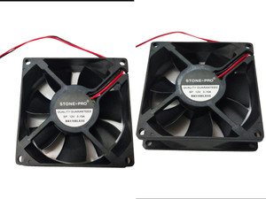 STONE-PRO 2pic 12V DC Fan 80X80X25MM Cabinet 3-Inch Square Cooling fan Cooling Fan Cabinet Cooler