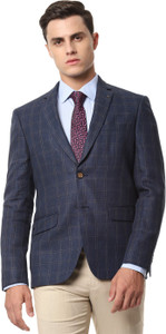 LOUIS PHILIPPE Checkered Single Breasted Formal Men Blazer