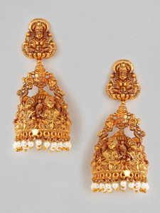 RUBANS Gold Plated Handcrafted Traditional Jhumka Earrings Alloy Jhumki Earring
