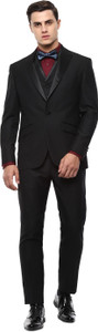 LOUIS PHILIPPE Three Piece Suit Self Design Men Suit