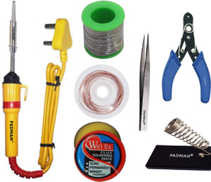 FADMAN BASIC COMPLETE KIT PART TYPE-7 SOLDERING IRON KIT | SOLDER WIRE | STAND | WIRE CUTTER | SOLDERING PASTE FLUX | TWEEZER | DESOLDERING WICK | SOLDERING IRON 25 W Simple