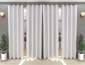 Loof Klapper 214 cm (7 ft) Door Polyester Semi Transparent Curtain (Pack Of 4)