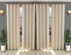 Loof Klapper 214 cm (7 ft) Door Polyester Semi Transparent Curtain (Pack Of 4)