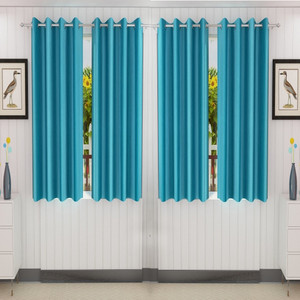 Loof Klapper 153 cm (5 ft) Polyester Semi Transparent Window Curtain (Pack Of 4)