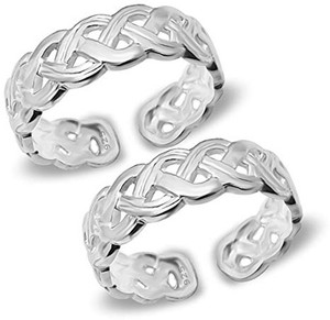 STYLEEJEWEL Sterling Silver Cutwork Design Toe-rings