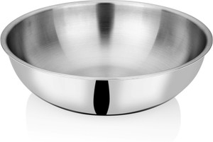 bhalaria Bhalaria Induction Compatible Triply Tasla 32 cm, 4.5 litres (100% Non-Toxic & Dishwasher Safe) Kadhai 32 cm diameter 4.5 L capacity