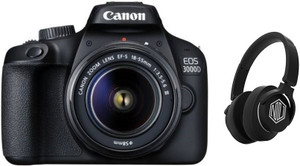 Canon EOS 3000D DSLR Camera Single Kit with 18-55 Lens and Starboy Headphone