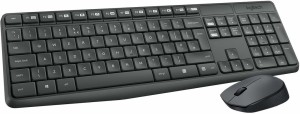 Logitech MK235 Full-Sized, 15 FN Keys, 3-Year Battery Life Combo Mouse and Wireless Laptop Keyboard