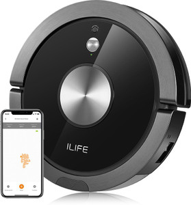 ILIFE A9s Dry & Wet Robotic Floor Cleaner with 2 in 1 Mopping and Vacuum, Anti-Bacterial Cleaning, Swappable Battery (Google Assistant and Alexa)