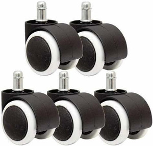 Betlex Castor Pin Type Revolving Chair Wheel Set of 5 Swivel Furniture Caster