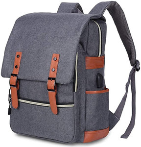 CONTACTS Versatile Backpack Fits 15 inch Laptop, with USB Charging Port (Grey) 30 L Laptop Backpack