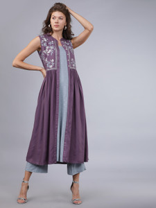 Vishudh Women Kurta Ethnic Jacket Set