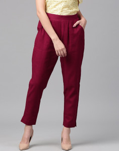 fearlessfashion Regular Fit Women Maroon Trousers