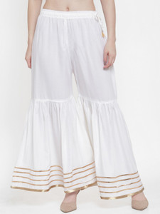 NYPA Flared Women White Trousers